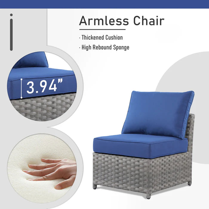 Patio Furniture Set 10-Piece include 42"Rectangle Fire Pit Table&Swivel Chairs, Partially Assembled,BRS Series