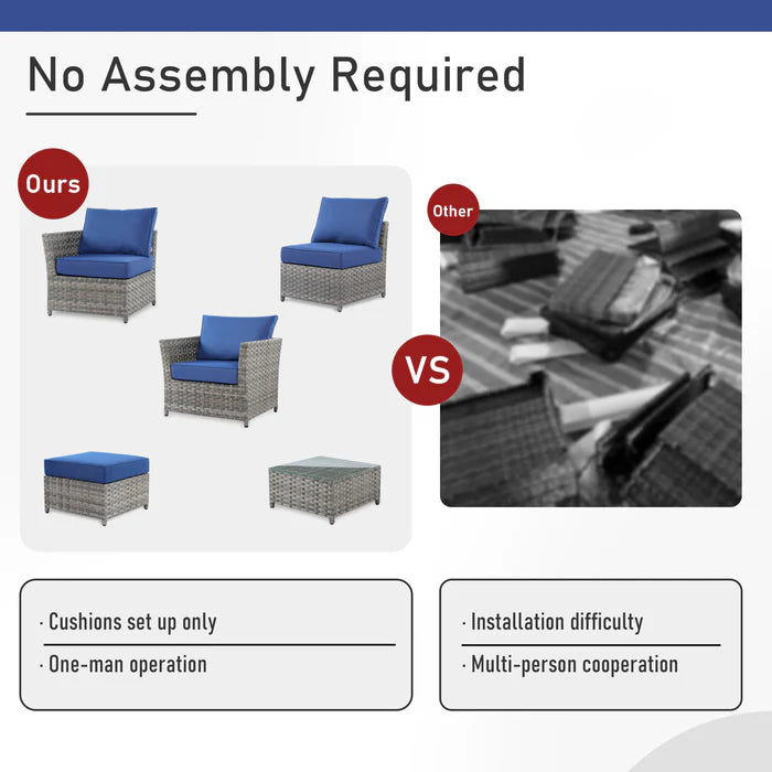 Patio Furniture Set 13-Piece include 42"Rectangle Fire Pit Table, Partially Assembled,BRS Series