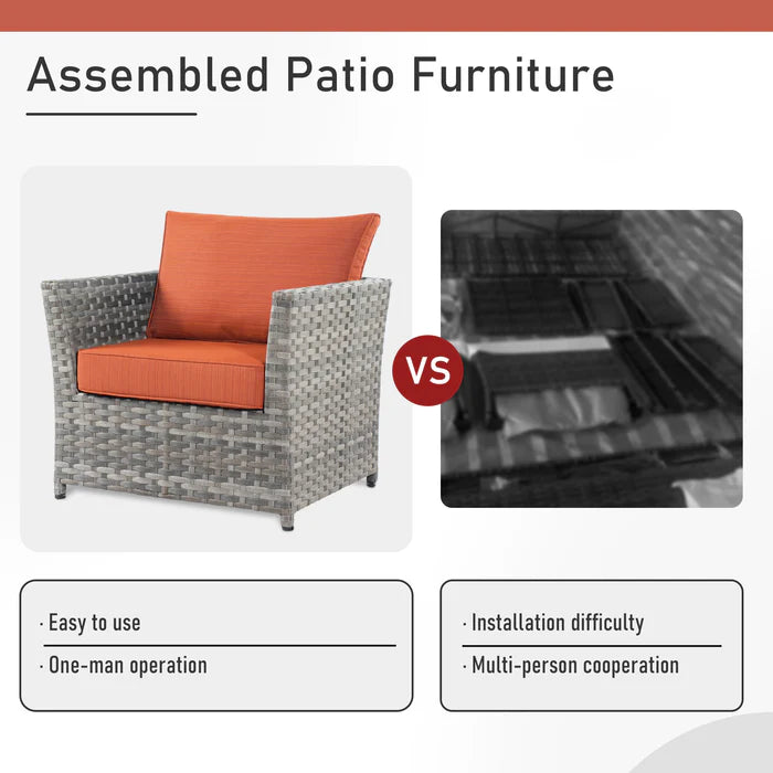 Patio Furniture Set 13-Piece include 42"Rectangle Fire Pit Table, Partially Assembled,BRS Series