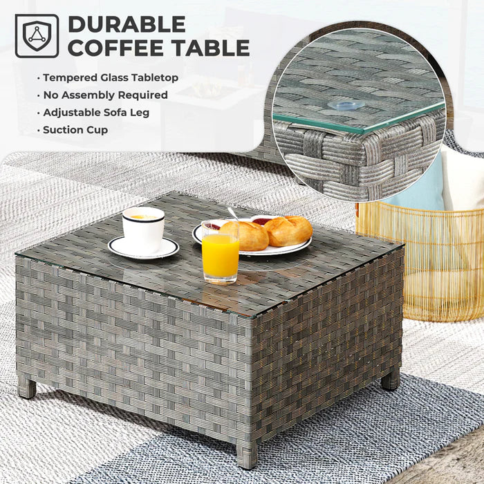 Patio Furniture Set New Rimaru 7-Piece Set include 30'' Square Fire Pit Table Partially Assembled