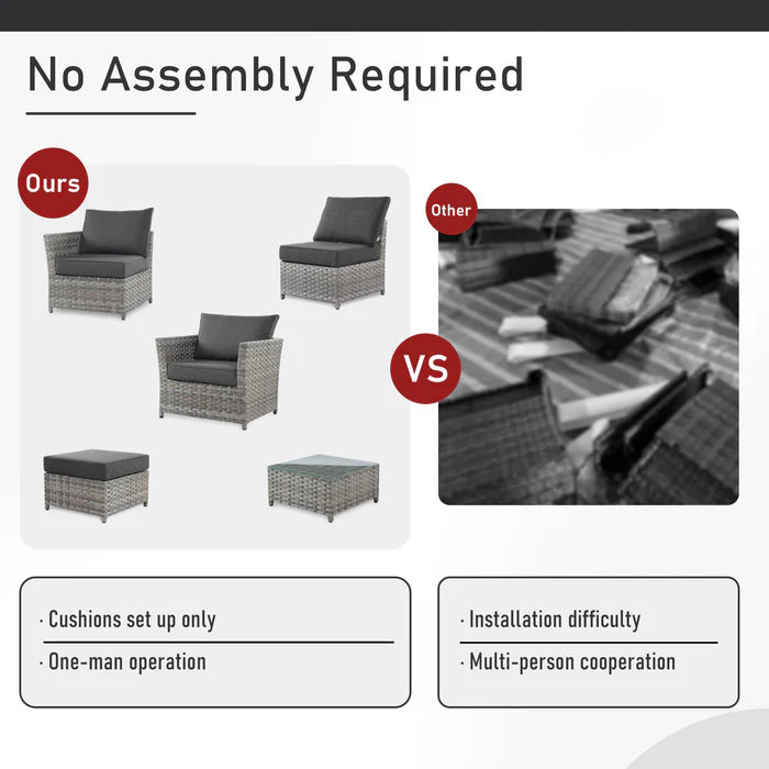 Patio Furniture Set 10-Piece include 42"Rectangle Fire Pit Table&Swivel Chairs, Partially Assembled,BRS Series