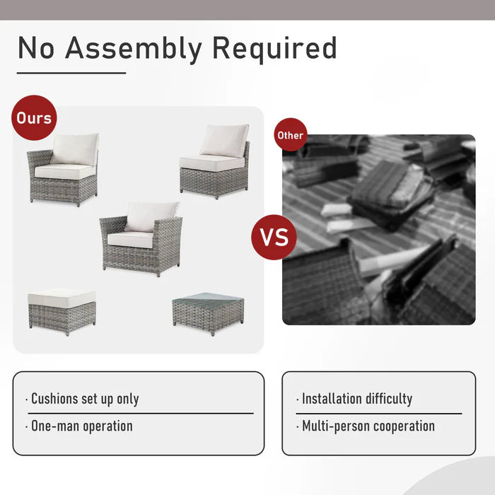 Patio Furniture Set 10-Piece include 42"Rectangle Fire Pit Table&Swivel Chairs, Partially Assembled,BRS Series