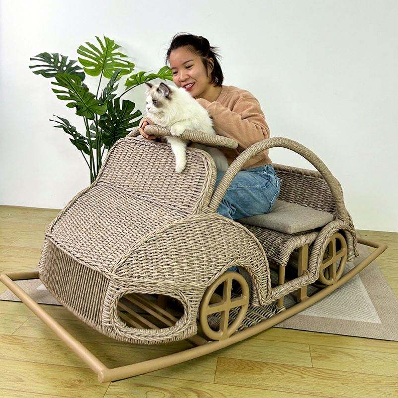 Comfortable and Durable Car Dog House Puppy Bed Cat Kennel People and Pet Sharing Furniture Rattan Furniture Rocking Chairs