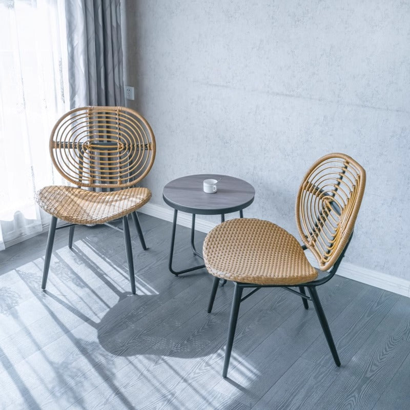 Balcony Outdoor Tea Table and Chair Combination Light Luxury Homestay Handmade Vine Weaving Chair Outdoor Courtyard Vine Chair