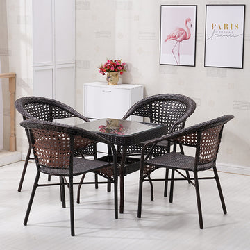 Outdoor Rattan Furniture Set Garden Outdoor Lounge Balcony Rattan Chair 3-Piece Set Trending Nordic-Style B&B Dining Chair