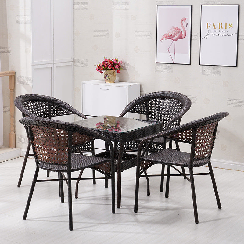 Outdoor Rattan Furniture Set Garden Outdoor Lounge Balcony Rattan Chair 3-Piece Set Trending Nordic-Style B&B Dining Chair