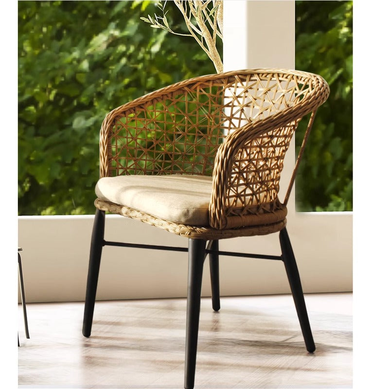 Outdoor Table and Chair Set - 3-Piece Casual Dining Furniture Combination Nordic-Style B&B Garden Rattan Chair and Coffee Table Outdoor Table and Chair Set