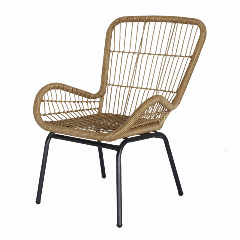 Balcony, outdoor tea table, chair combination, handmade rattan chair, courtyard leisure armchair, homestay, light luxury Nordic style rattan chair