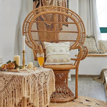Bohemian Ethnic Style Home Sofa Natural Rattan Peacock Chair Guesthouse Rattan Chair Princess Chair Wedding Photography