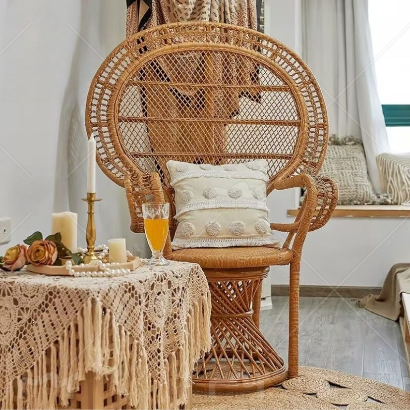 Bohemian Ethnic Style Home Sofa Natural Rattan Peacock Chair Guesthouse Rattan Chair Princess Chair Wedding Photography