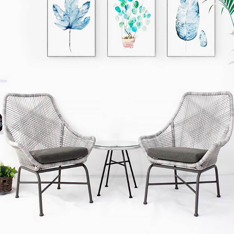 Outdoor Furniture Villa Rattan Chairs Patio Waterproof Backrest Chairs Dining & Lounge Furniture Sofa Garden Café Chairs