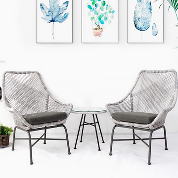 Outdoor Furniture Villa Rattan Chairs Patio Waterproof Backrest Chairs Dining & Lounge Furniture Sofa Garden Café Chairs