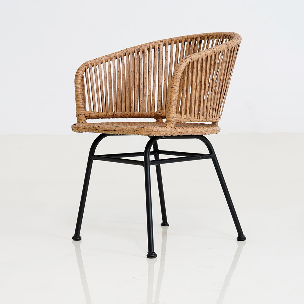 Outdoor courtyard leisure rattan chair Nordic homestay style restaurant armchair dining chair