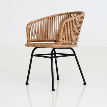 Outdoor courtyard leisure rattan chair Nordic homestay style restaurant armchair dining chair