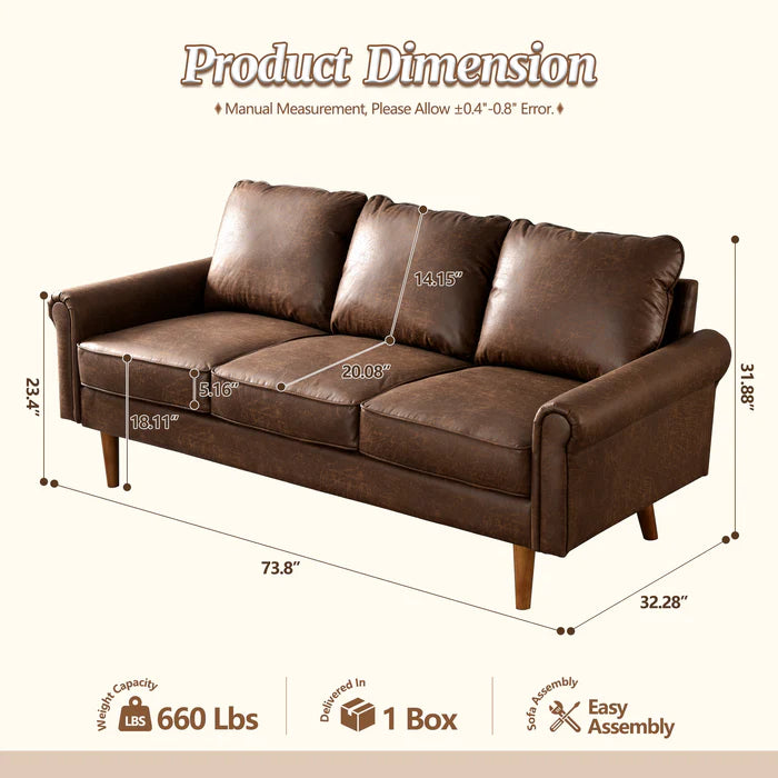 73.6'' Mid Century Style Sofa 3 Seater
