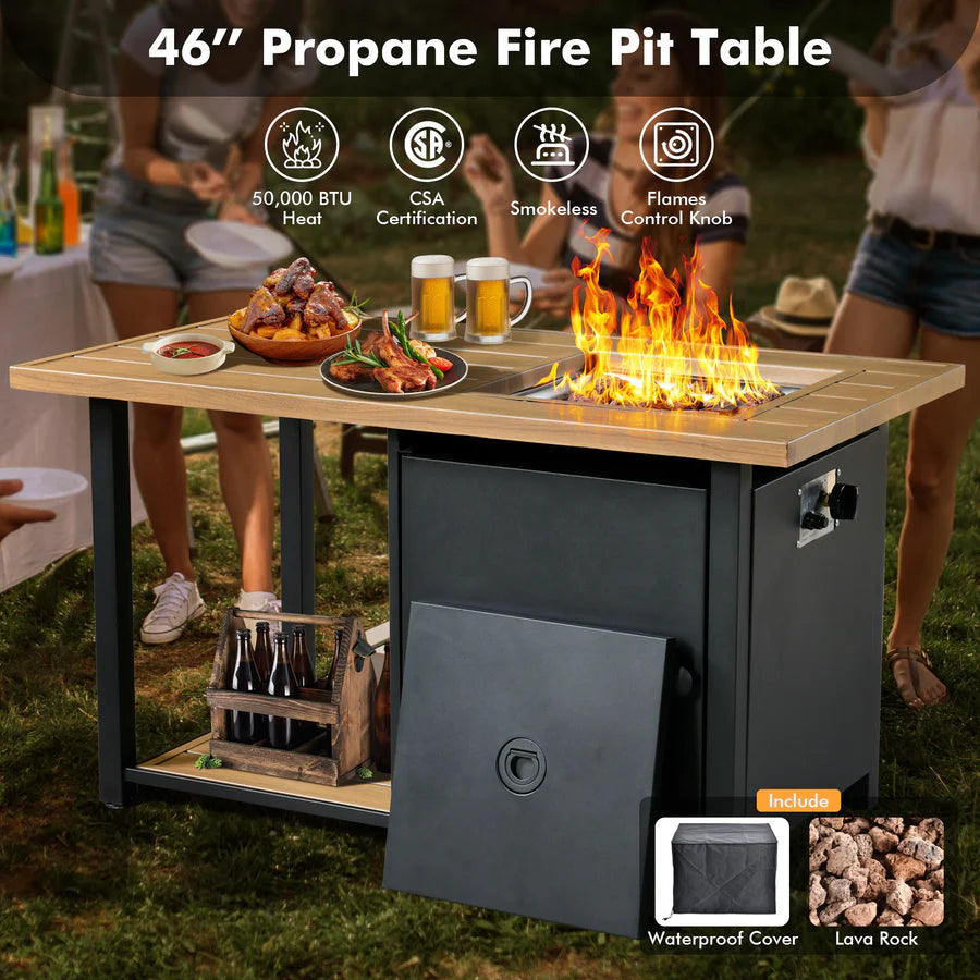 Conversation Set 5-Piece PAD Series include Rocking Chair & 47"Fire Pit Table