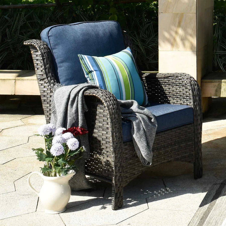 Outdoor Furniture 6-Piece with 30'' Fire Pit Table and Kenard 2 Rocking Chairs