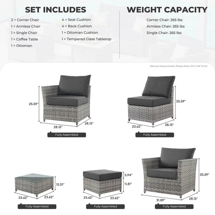 Patio Furniture Set New Rimaru 6-Piece, Fully Assembled