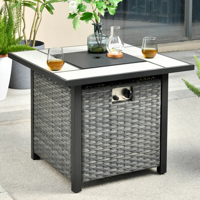 Patio Propane Outdoor 30'' Fire Pit Table with Lid for Pet Sofa Series