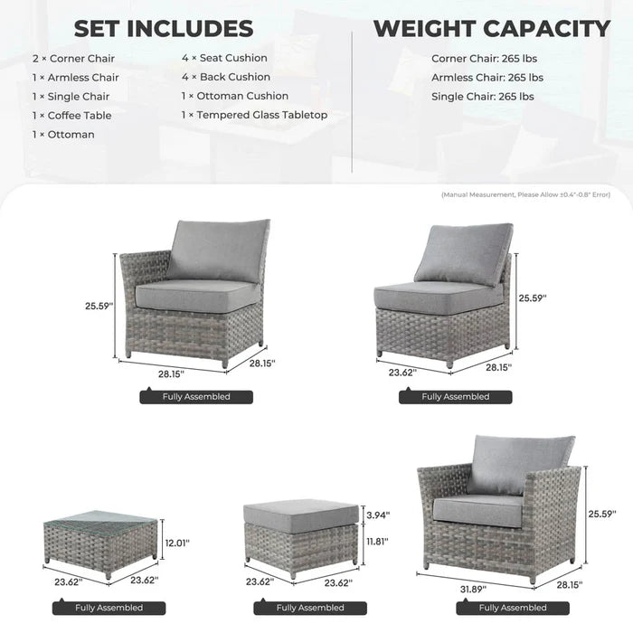 Patio Furniture Set New Rimaru 6-Piece, Fully Assembled