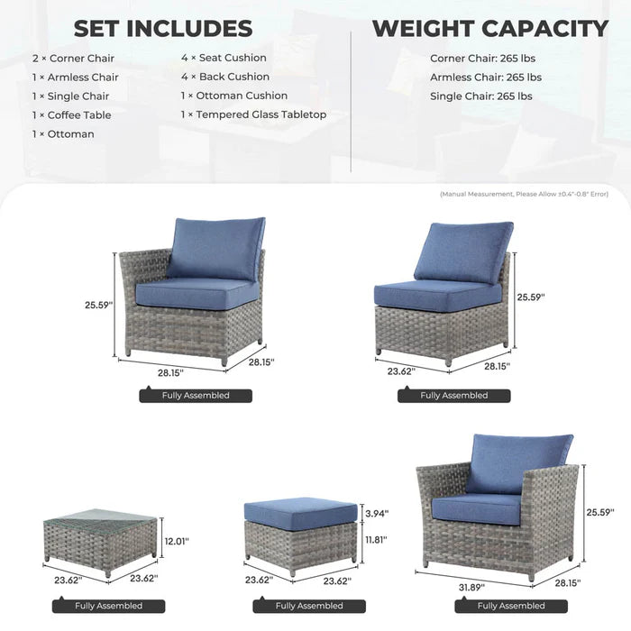 Patio Furniture Set New Rimaru 6-Piece, Fully Assembled