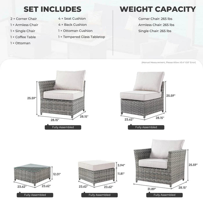Patio Furniture Set New Rimaru 6-Piece, Fully Assembled