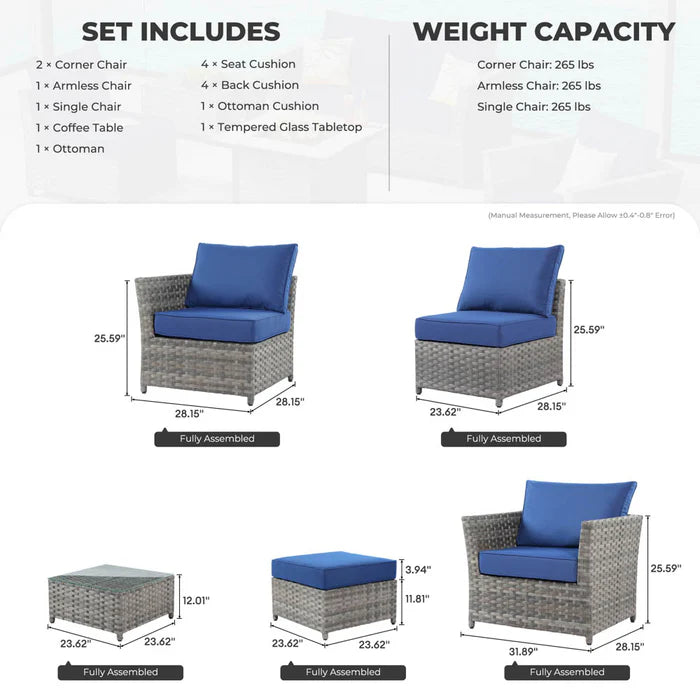 Patio Furniture Set New Rimaru 6-Piece, Fully Assembled