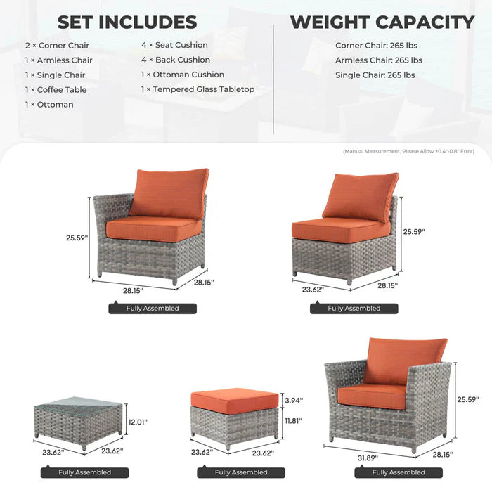 Patio Furniture Set New Rimaru 6-Piece, Fully Assembled