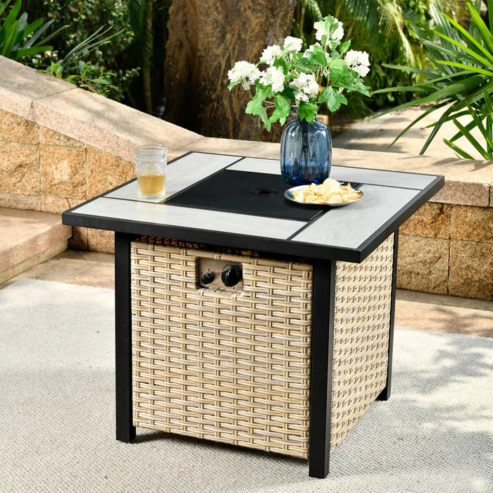 Patio Propane Outdoor 30'' Fire Pit Table with Lid for Pet Sofa Series