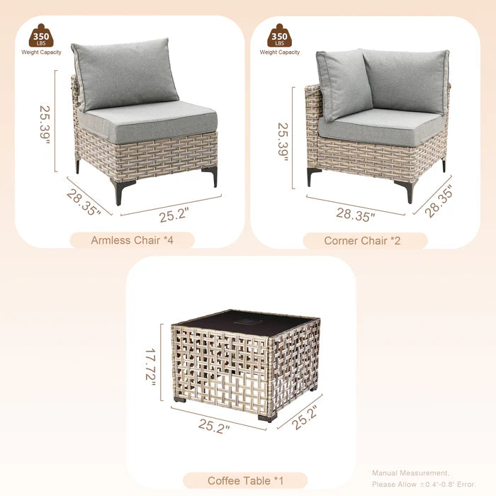 SKT Series - Sectional Outdoor Furniture Set 7-Piece