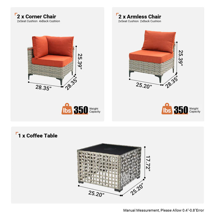 SKT Series - Sectional Outdoor Furniture Set 5-Piece