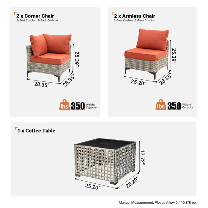 SKT Series - Sectional Outdoor Furniture Set 5-Piece