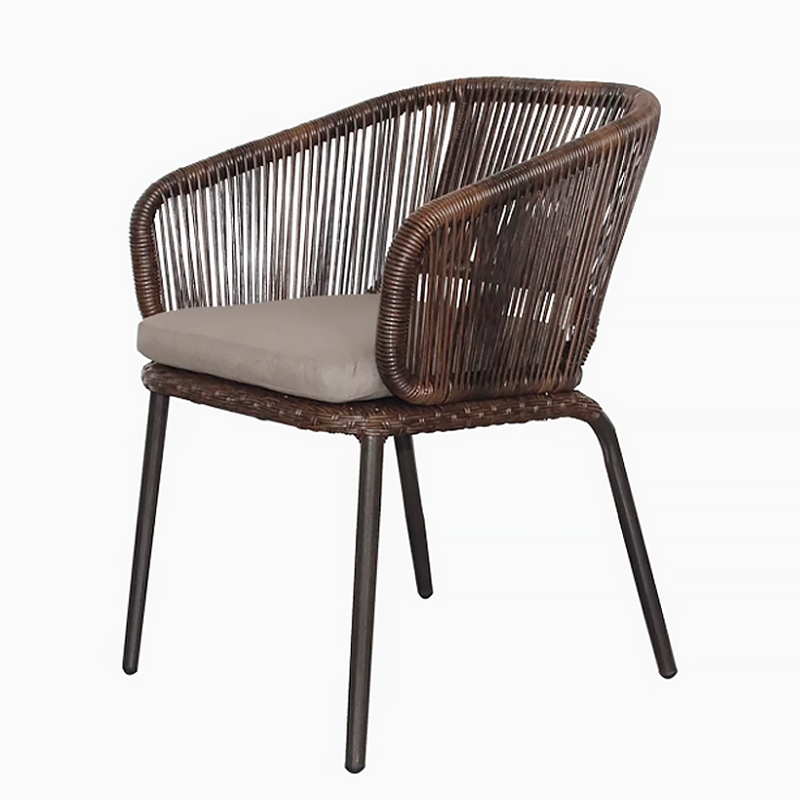 Outdoor Furniture Set: Three-Piece Rattan Garden Chair Set Nordic-Style B&B Dining Chairs with Backrest Rattan Woven Chairs for Relaxation