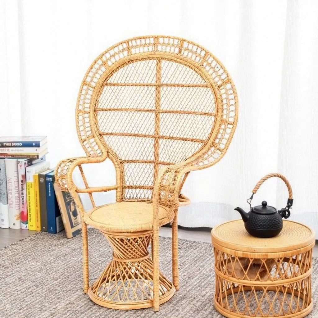 Bohemian Ethnic Style Home Sofa Natural Rattan Peacock Chair Guesthouse Rattan Chair Princess Chair Wedding Photography
