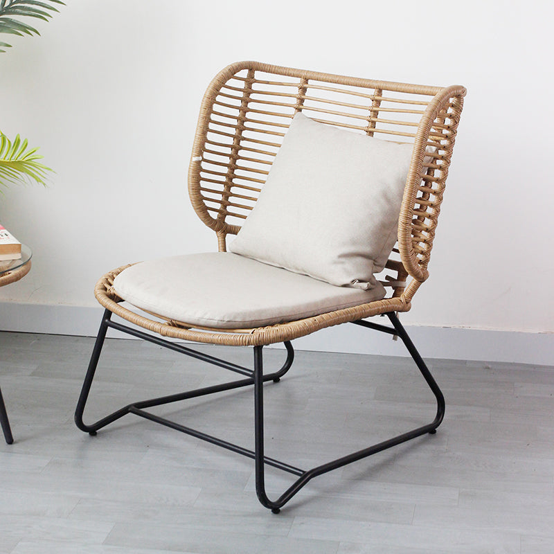 Balcony, outdoor leisure rocking chair, light luxury rattan chair, Nordic style handmade woven rattan sofa, armchair, rocking lounge chair