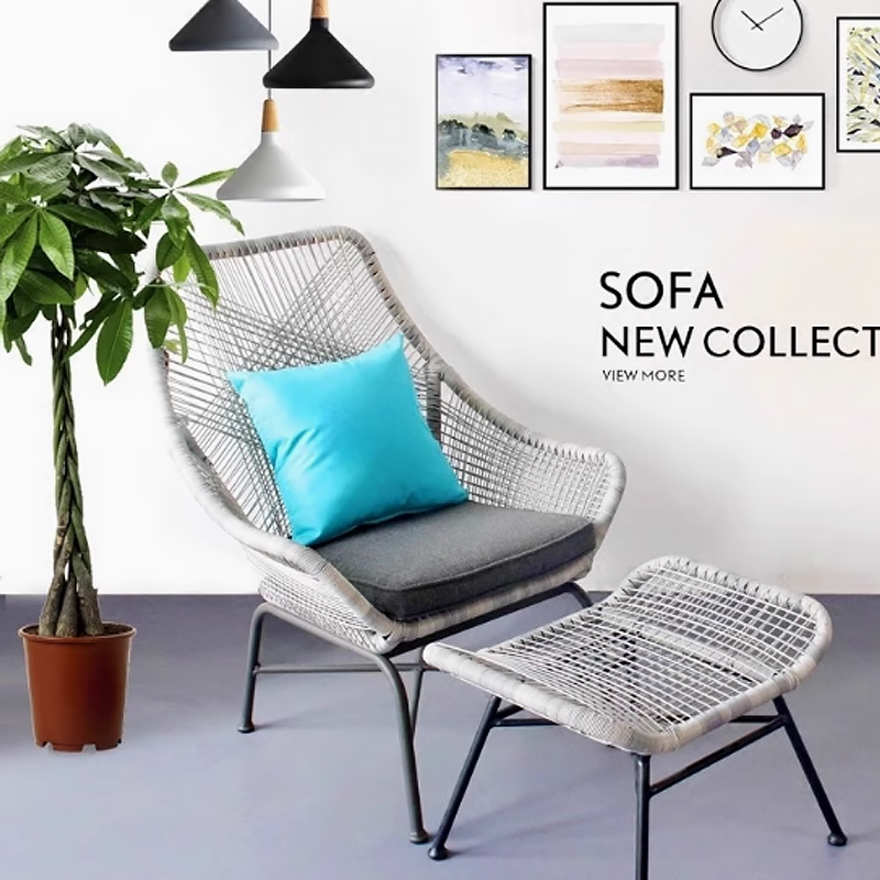 Outdoor Furniture Villa Rattan Chairs Patio Waterproof Backrest Chairs Dining & Lounge Furniture Sofa Garden Café Chairs