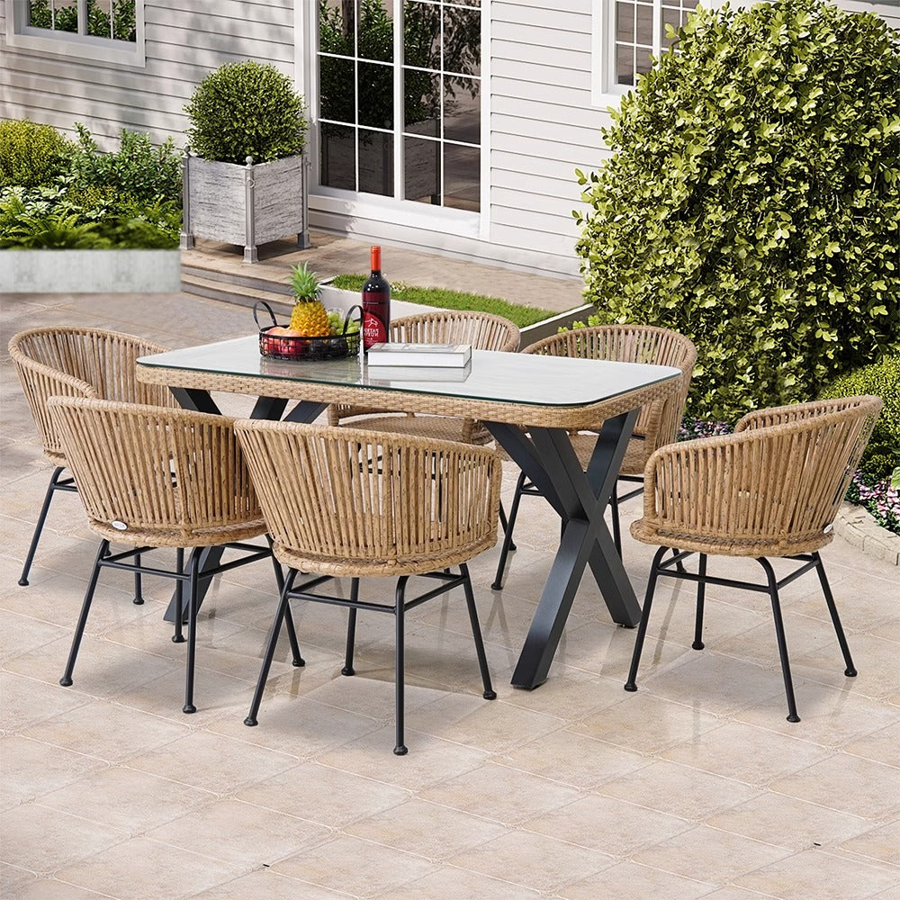 Outdoor courtyard leisure rattan chair Nordic homestay style restaurant armchair dining chair