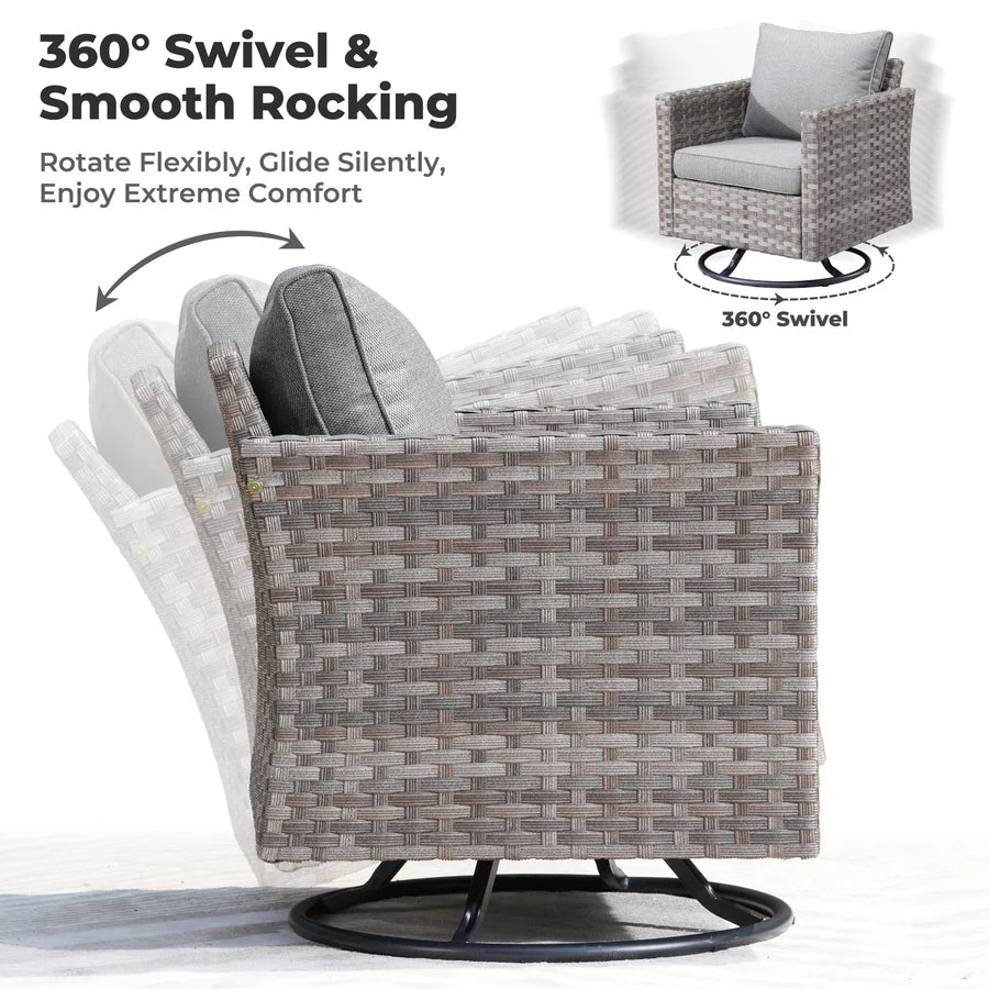 9-Piece Outdoor Furniture Set with 7.68'' Wide Armrests