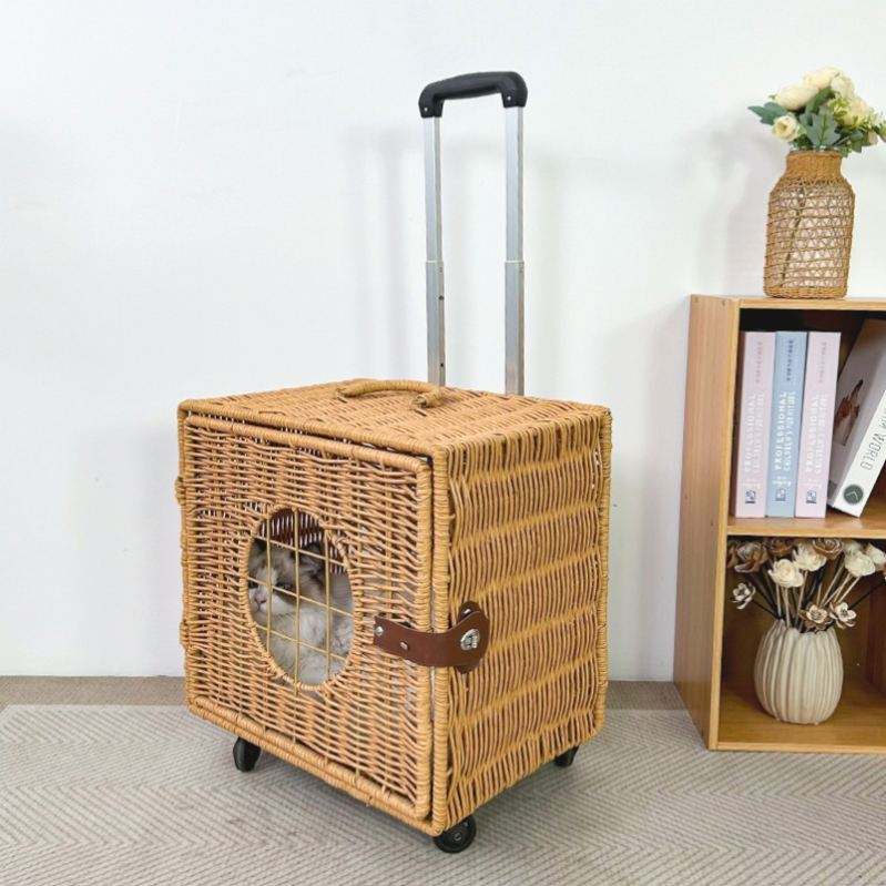 Airline Approved on Wheels Puppy s Carrier Case Stroller Trolley Pet Bag Travel Suitcase