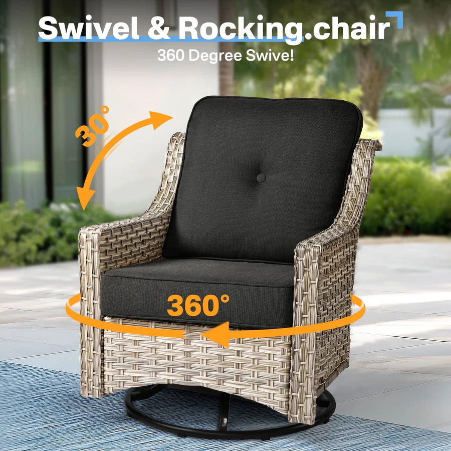 Conversation Set 3-Piece PAD Series,Swivel Chair