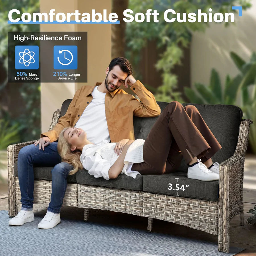 Conversation Set 5-Piece PAD Series include Rocking Chair & 47"Fire Pit Table