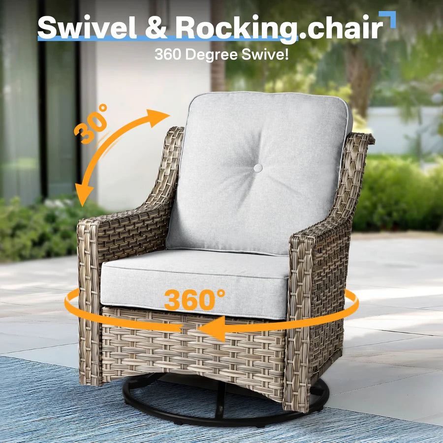 Conversation Set 3-Piece PAD Series,Swivel Chair