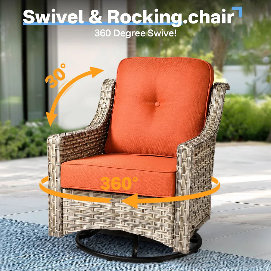 Conversation Set 3-Piece PAD Series,Swivel Chair