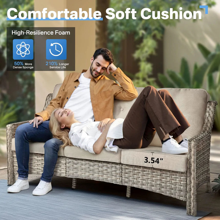 Conversation Set 5-Piece PAD Series include Rocking Chair & 47"Fire Pit Table