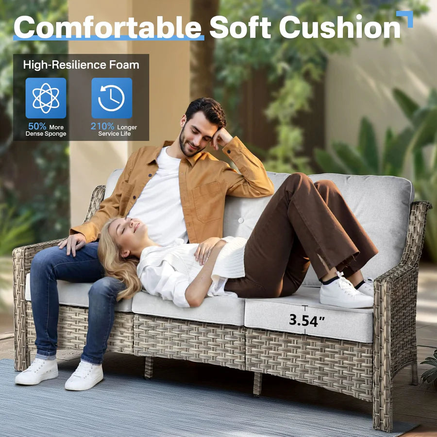 Conversation Set 5-Piece PAD Series include Rocking Chair & 47"Fire Pit Table
