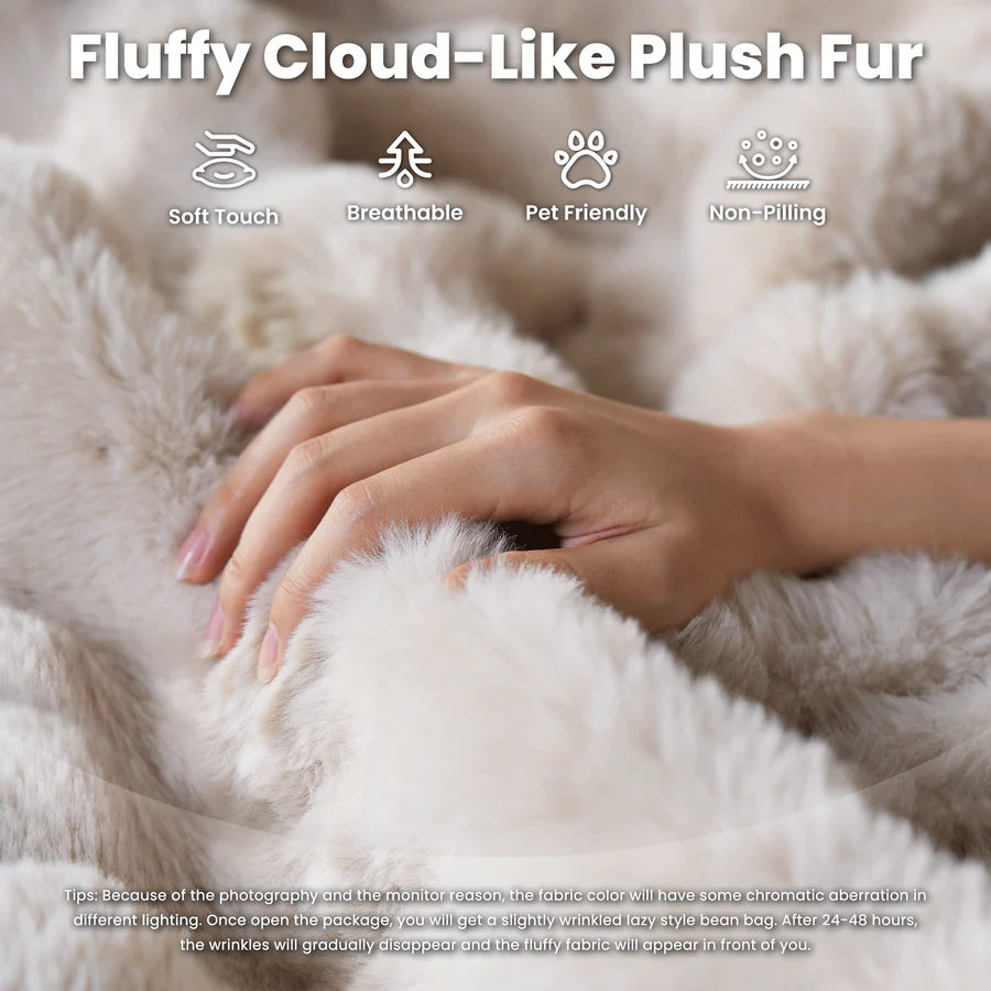 Luxurious Fluffy Faux Fur Bean Bag Couch