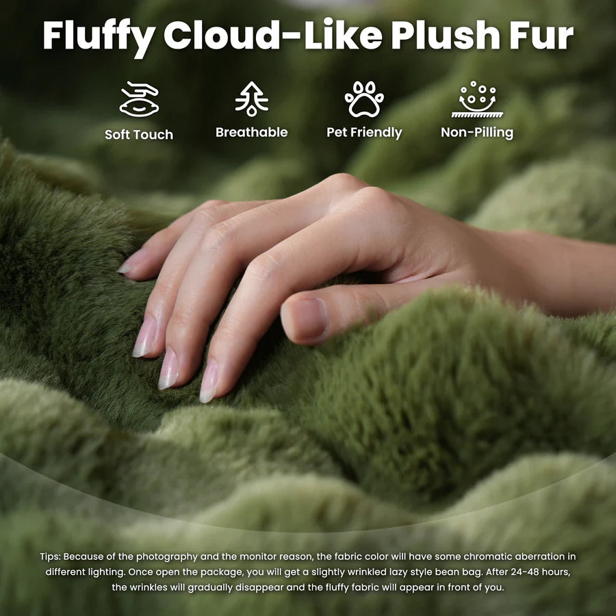 Luxurious Fluffy Faux Fur Bean Bag Couch