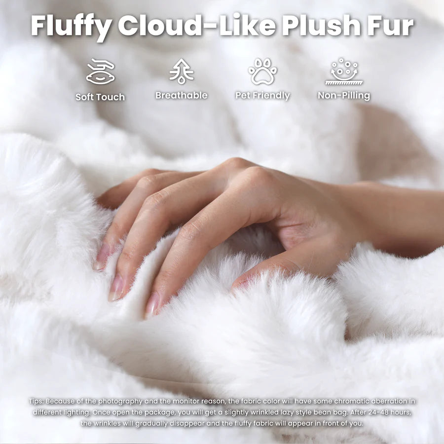 Luxurious Fluffy Faux Fur Bean Bag Couch