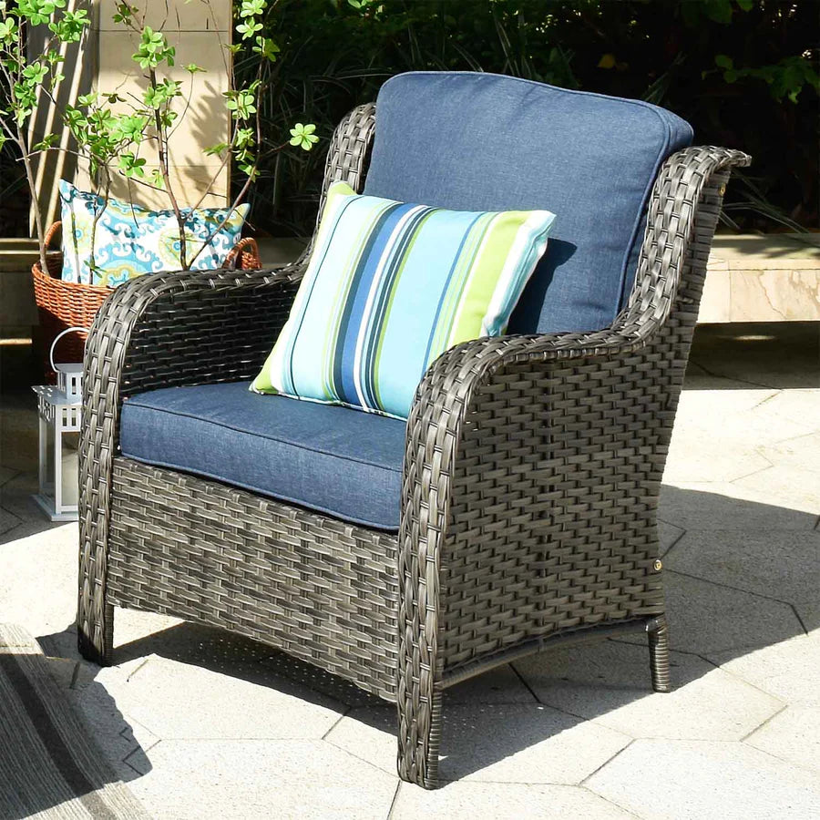Outdoor Furniture 6-Piece with 30'' Fire Pit Table and Kenard 2 Rocking Chairs