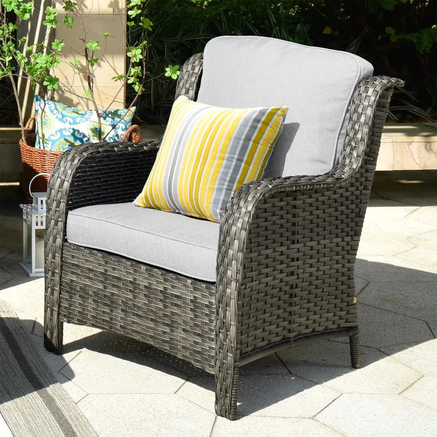 Outdoor Furniture 6-Piece with 30'' Fire Pit Table and Kenard 2 Rocking Chairs